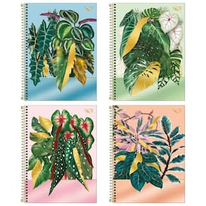 Kit C- 4 Caderno Universitário Naturalis Tilibra Capa Dura Espiral - 10m 160 Folhas