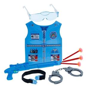 Kit Policial Infantil C/ Acessórios Azul Seguro E Divertido