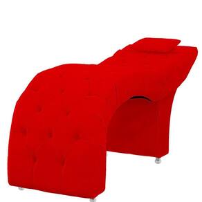 Maca Estofada Capitone Julia Para Estetica Facial Sombrancelha E Cilios Suede Cor Vermelho