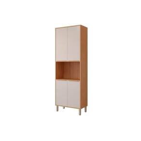 Paneleiro De Cozinha Esplêndida Torre Quente Com 4 Portas 2 Fornos 70cm Freijo-off White - Mgm