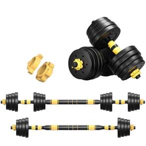 Kit Halteres 3 Em 1 Peso Musculação Até 40kg Ajustável Preto