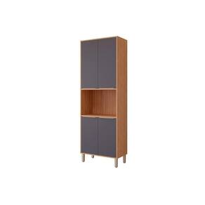 Paneleiro De Cozinha Esplêndida Torre Quente Com 4 Portas 2 Fornos 70cm Freijo-titanium - Mgm