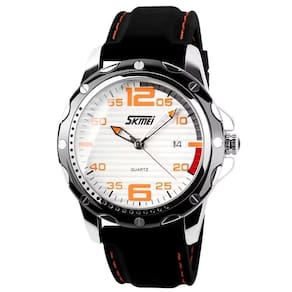 Relógio Esportivo Com Pulseira De Silicone À Prova Da Água 3atm Branco Laranja