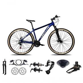 Bicicleta Aro 29 Absolute Nero 5 Freio Hidráulico K7 27v Garfo Com Trava Pneu Com Faixa - Azul Tam.21