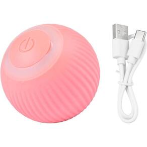Bola Giratoria Inteligente Pet Felino Usb Bateria Recarregavel Rosa