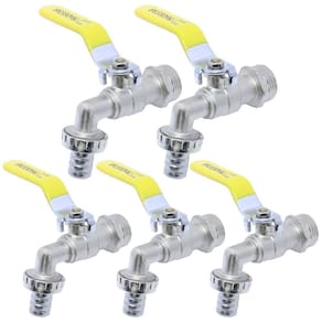Kit Com 5 Torneira Esfera Jardim Com Bico 3/4x3/4 Metal