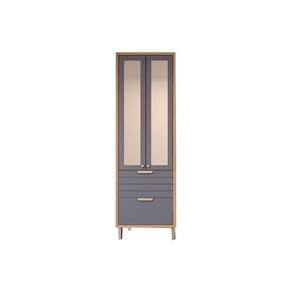 Paneleiro De Cozinha Modulado Cristaleira Eloise C-3 Portas Vidro Reflecta E 1 Gaveta 70m Freijo-titanium - Mgm