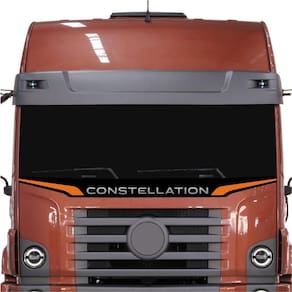 Adesivo Faixa Frontal Parabrisa Grade Constellation Laranja Preto