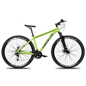 Bicicleta Aro 29 Absolute Nero 5 Alumínio 27v K7 Freio Disco Mecânico Garfo Suspensão - Verde Tam.21