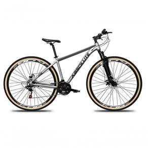 Bicicleta Aro 29 Absolute Nero 5 Alumínio 27v K7 Freio Disco Mecânico Garfo Suspensão Pneu Com Faixa - Cinza Tam.17