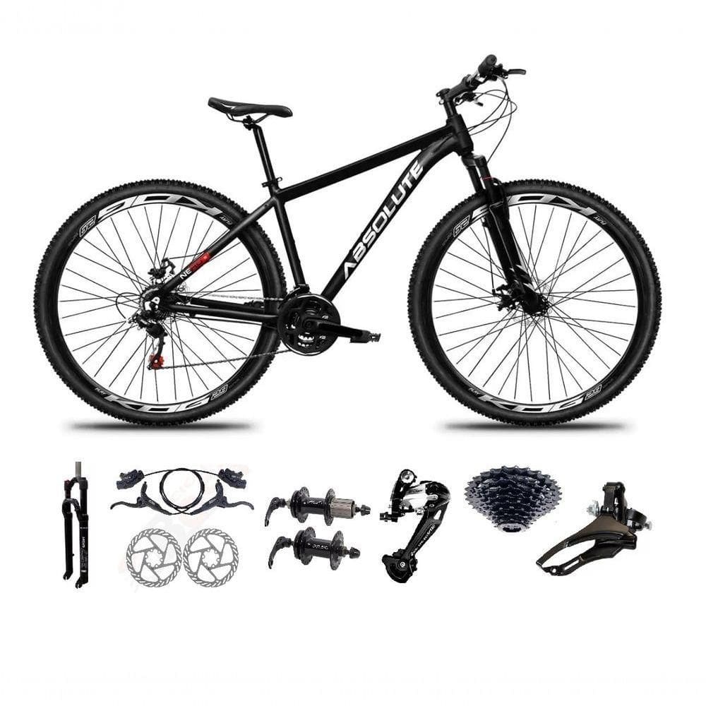 Bicicleta Aro 29 Absolute Nero 5 Freio Hidráulico K7 27v Garfo Com Trava - Preto Tam.19