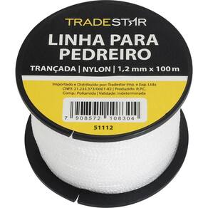 Linha Pedreiro Nylon Trançada 0,8mmx100m Bca com 2 Tradestar