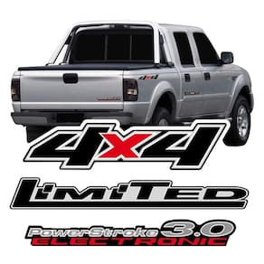 Kit Emblema Adesivo Ford Ranger 3.0 4x4 Limited 2008 Preta