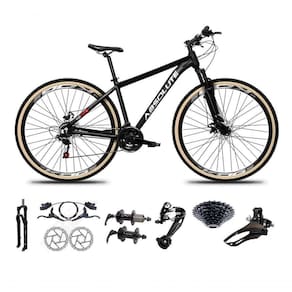 Bicicleta Aro 29 Absolute Nero 5 Freio Hidráulico K7 27v Garfo Com Trava Pneu Com Faixa - Preto Tam.17