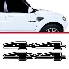 Par Adesivos 4x4 Pajero Tr4 2014-16 Emblema Lateral Resinado Preto