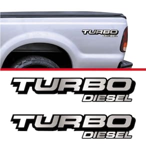 Par Emblema Adesivo Caçamba Ford F250 Turbo Diesel Tdslpp Padrão Preto