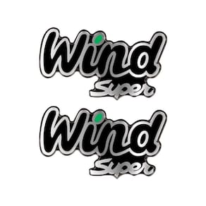 Par Emblema sa Wind Super Lateral Adesivo Verde Resinado Verde