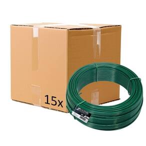 Kit C/ 15 Arame P/ Tela Revestido Pvc 1kg Verde Bwg16 1,65mm