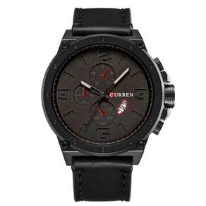 Relógio Masculino De Quartzo Mostrador Militar À Prova Da Água Design Esportivo Preto