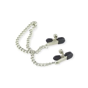 Grampos Para Mamilos Com Corrente Lovetoys Prata
