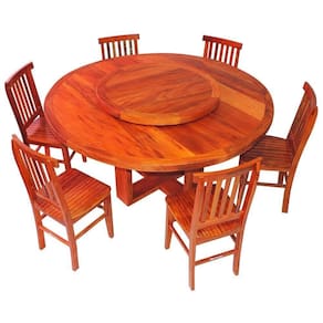 Conjunto Mesa De Jantar Redonda 1,6 M 6 Cadeiras Mineira Em Madeira Maciça Natural