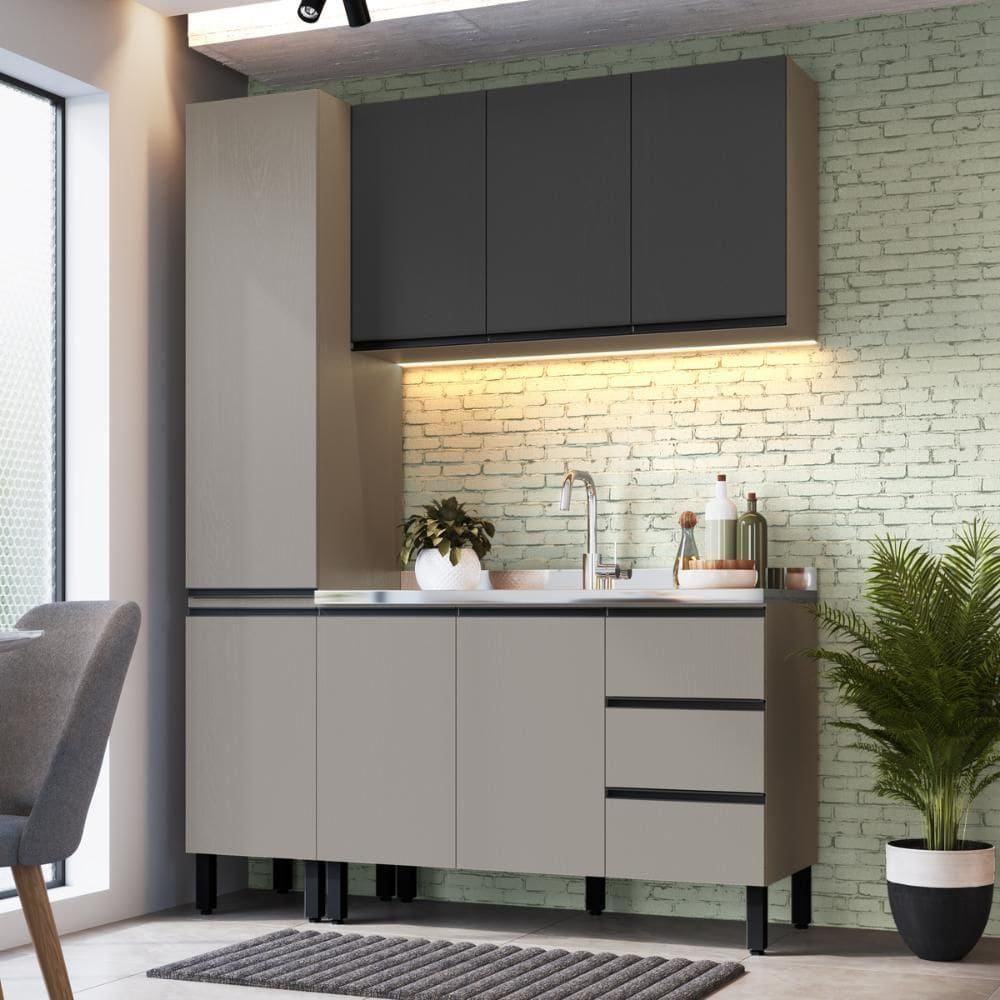 Conjunto Bambu Fumê-grafite