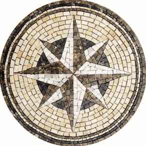 Rosa Dos Ventos Em Mosaico Exclusivo Tamanho 60cm