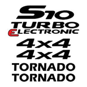 Jogo Adesivos Chevrolet S10 Tornado 4x4 Turbo 2007 Preto
