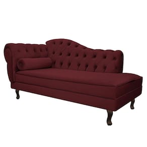Divã Recamier Diana Lado Direito 120 Cm Suede Adj Decor Bordô