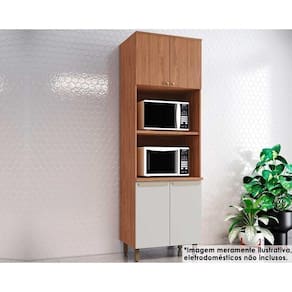 Paneleiro De Cozinha Requinte Torre Quente 2 Fornos Com 4 Portas 71cm Nature-nature-areia - Henn