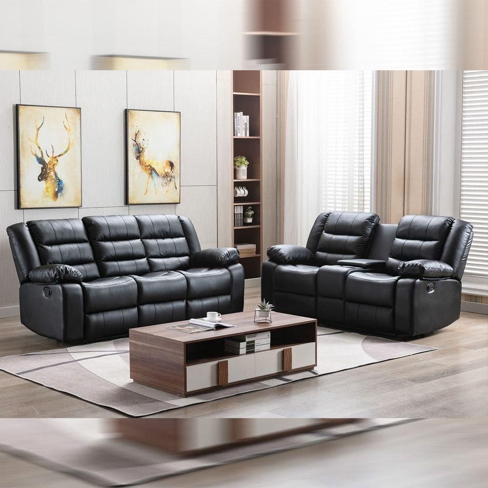 Conjunto Poltronas Sala De Cinema 2 E 3 Lugares Hollywood Com Massagem-aquecimento Preto