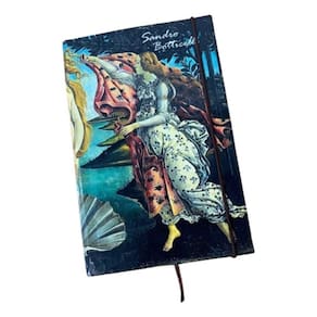 Caderno Sketchbook Grande Capa O Nascimento De Vênus Sandro Botticelli 21x14cm Miolo Com Pauta Para Escrever