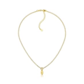 Choker Riviera De Zircônias Com Grão De Café Revestida Em Ouro