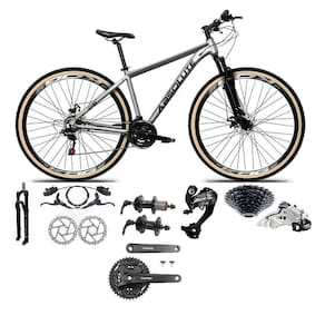 Bicicleta Aro 29 Absolute Nero 5 Câmbios 27v Shimano Altus Freios Hidráulicos Pneu Com Faixa - Cinza Tam.21
