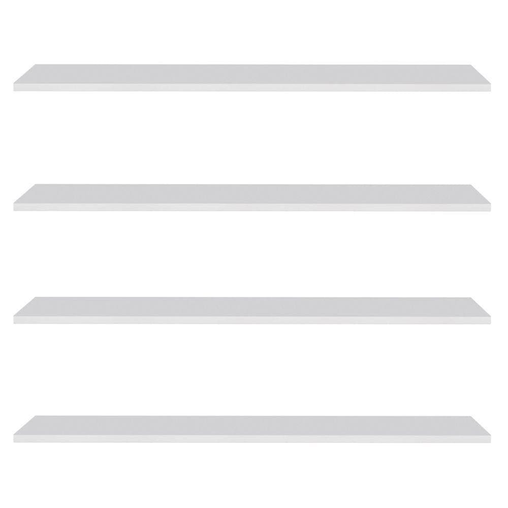 Prateleira Flutuante De Quarto Infantil Kit 4 Suporte Invisível 68cm Yara Branco - Lumil