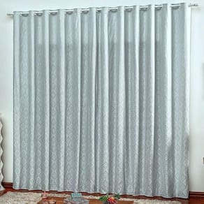 Cortina Em Jacquard Bahamas 2,00 X 1,70 Para Varão - Cinza Claro