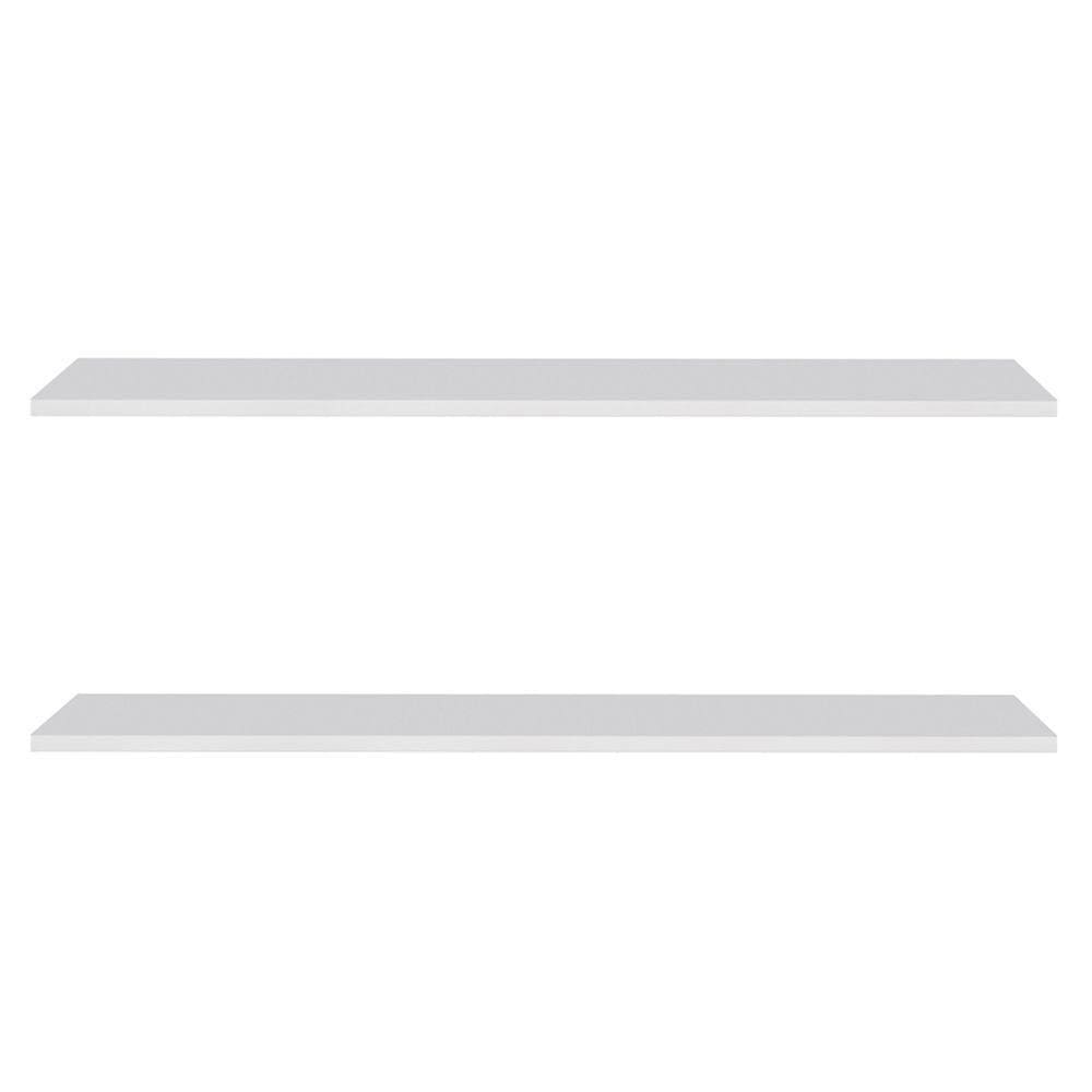 Prateleira Flutuante De Quarto Infantil Kit 2 Suporte Invisível 68cm Yara Branco - Lumil