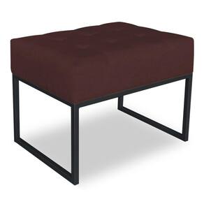 Puff Lisa Suede Marsala Base Metálica Industrial Preto - Pallazio