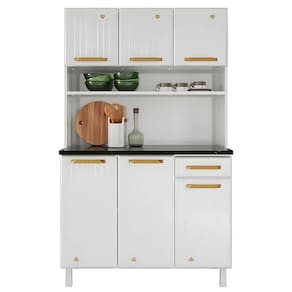 Kit Triplo Diamante New Smart 6 Portas 1 Gaveta Telasul Branco