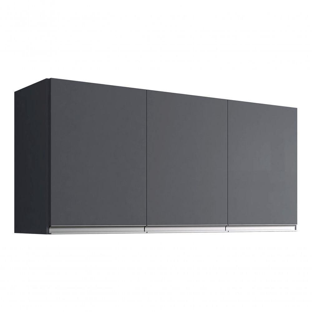 Armário Aéreo Andreia 120cm - Ajl Moveis Cinza-escuro