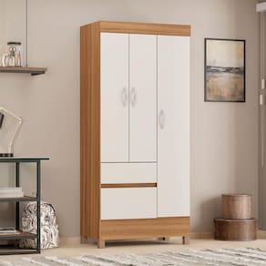 Guarda Roupa Wind Em Mdp Com 3 Portas 2 Gavetas Demobile Amendola/off Wh