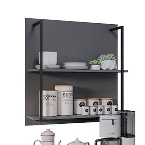 Prateleira Industrial Dupla Cozinha Suspenso Painel Parede Eri 70,5cm Grafit M12 - D`rossi