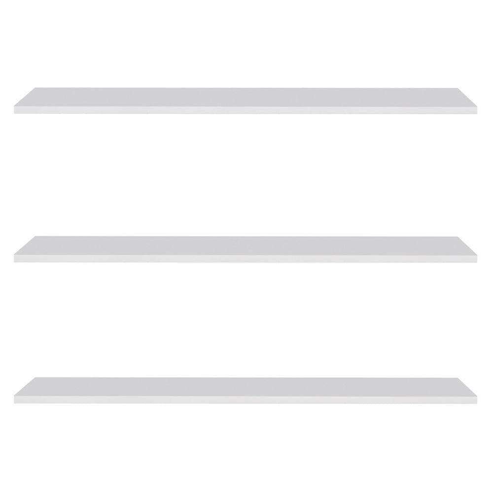 Prateleira Flutuante De Quarto Infantil Kit 3 Suporte Invisível 91cm Yara Branco - Lumil