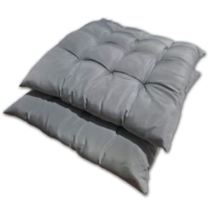 Kit 02 Almofadas Assento Futon Flat Para Cadeira 40x40 Cinza