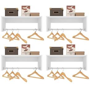 Kit 4 Nichos Cabideiros Suspensos Berlim Branco - Lumil Móveis
