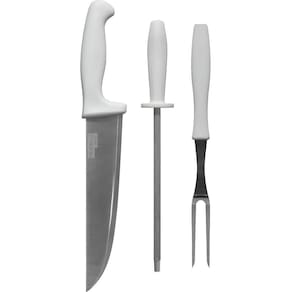 Kit Jogo De Faca Inox Para Churrasco Profissional 3 Peças