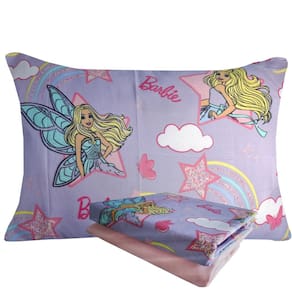 Jogo de Cama Infantil Barbie Microfibra Solteiro Estampado 1,40 m x 2,20 m Com 3 pecas Lepper