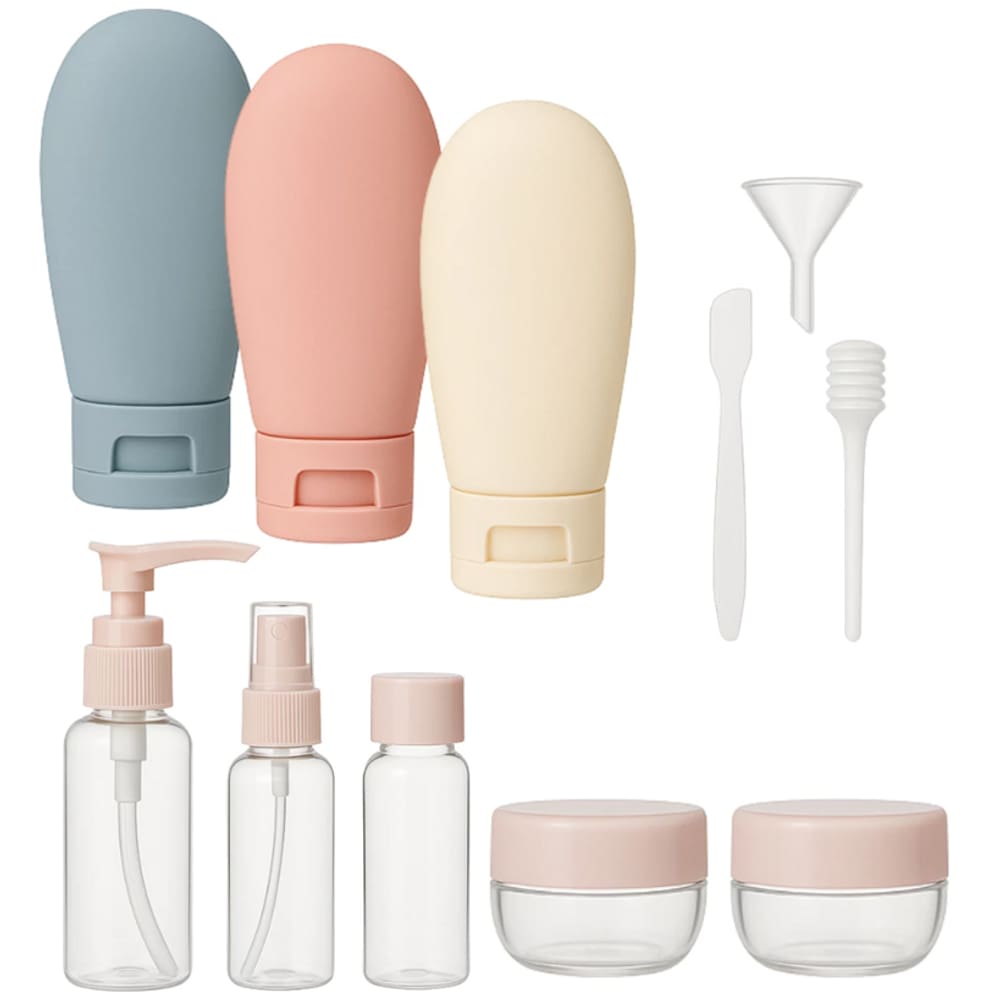 Kit Frascos Para Viagem Higiene e Cuidados Com Necessaire 10 pçs