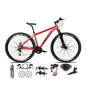 Bicicleta Aro 29 Absolute Nero 5 Câmbios Shimano 24v K7 Freios Hidráulicos Garfo Trava - Vermelho 21
