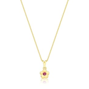 Colar Florzinha Com Cristal Revestido Em Ouro
